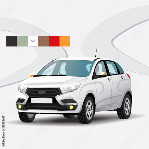 Russian car LadaXray. Российский автомобиль LadaXray.