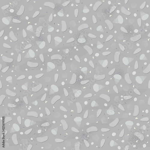 Abstract seamless texture with decorative gray and pale elements of concrete.