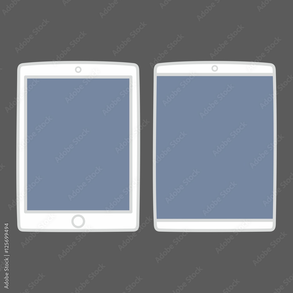 Tablet vector icon set isolated on black Tablet vector icon set isolated on black