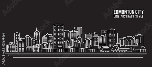Cityscape Building Line art Vector Illustration design - Edmonton city photo