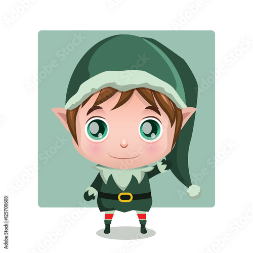 Cute Christmas elf illustration art