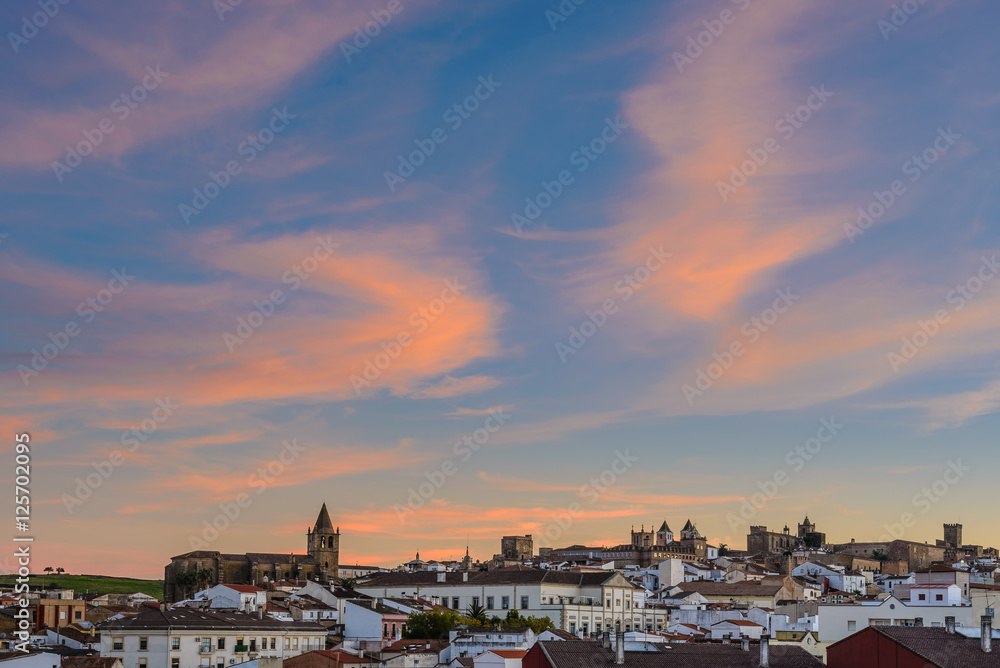 Caceres at sunset (Spain)