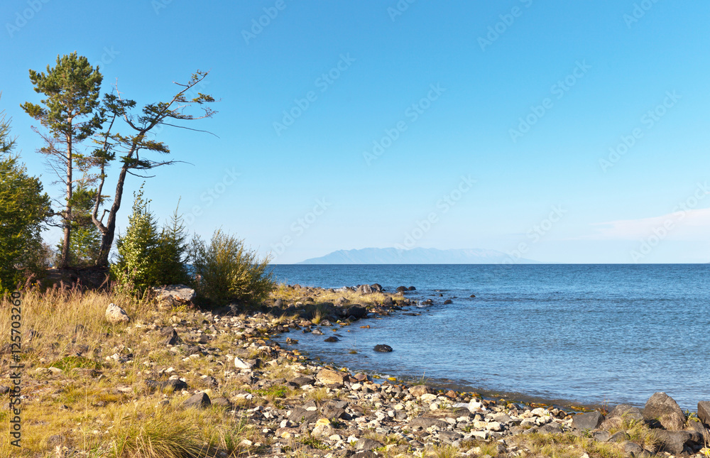 Baikal Lake. Rocky Cape. Summer landscape