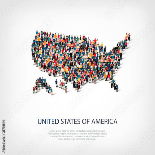 people map country America USA vector