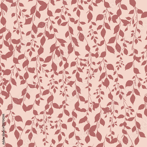 Birch leaf coral color pattern background