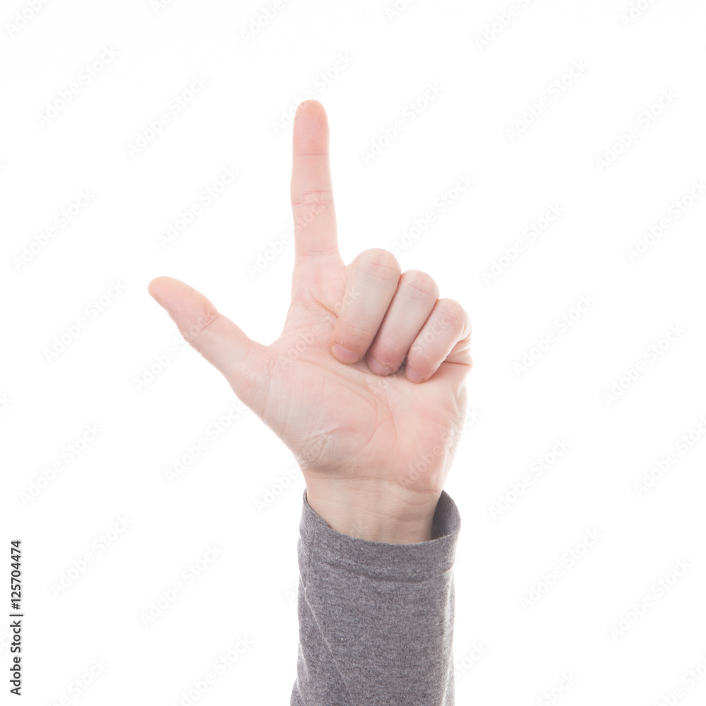 Hand count sign two finger isolated on white background Hand count sign two finger isolated on white background