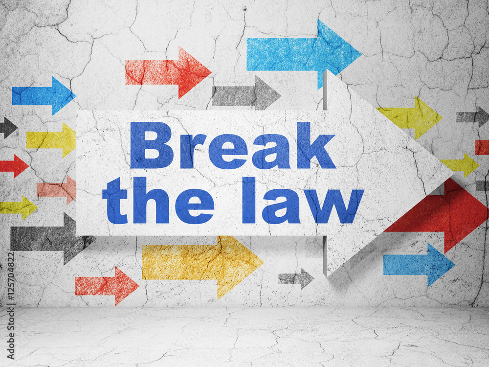 Obraz premium Law concept: arrow with Break The Law on grunge wall background