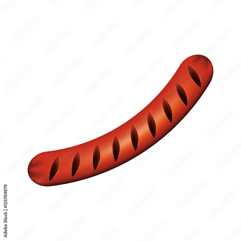 grilled sausage barbecue food icon over white background. vector illustration grilled sausage barbecue food icon over white background. vector illustration