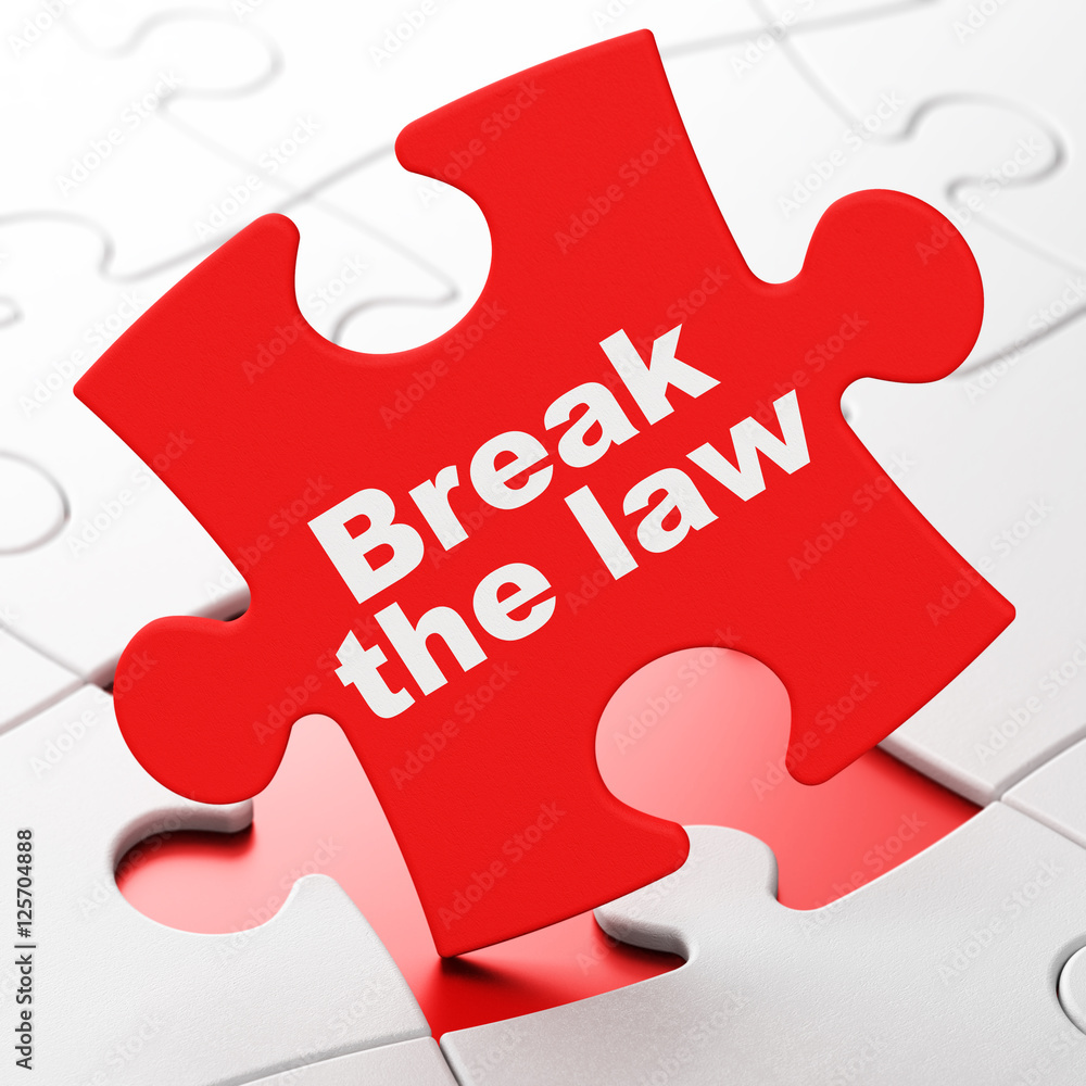 Law concept: Break The Law on puzzle background Law concept: Break The Law on puzzle background