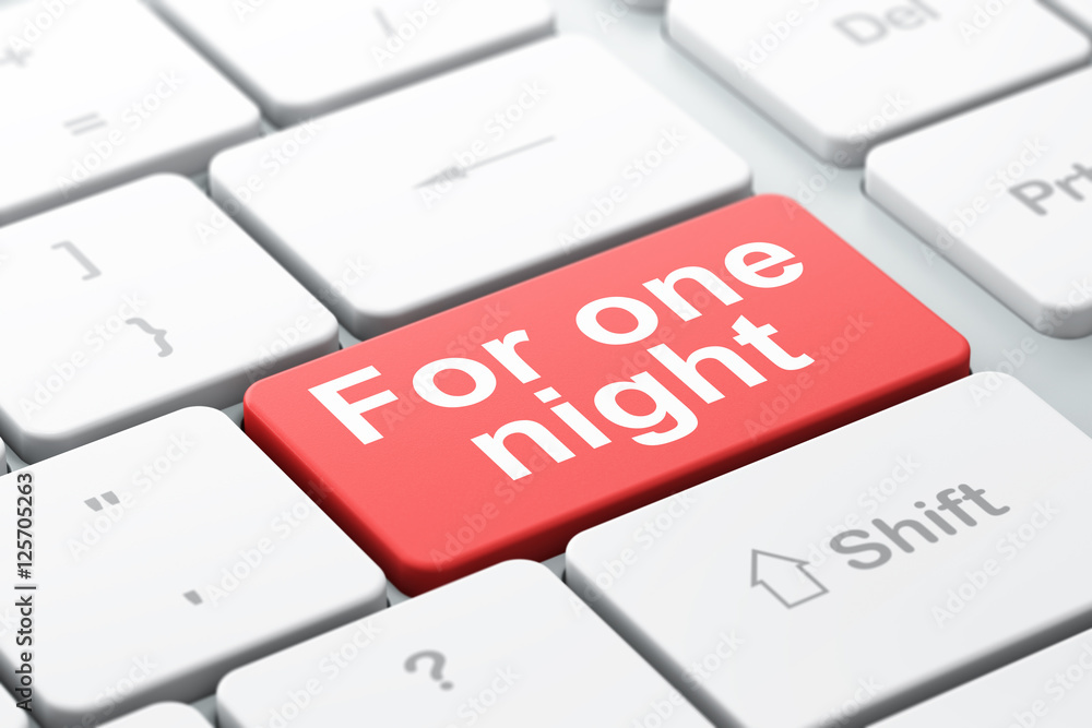 Vacation concept: For One Night on computer keyboard background Vacation concept: For One Night on computer keyboard background
