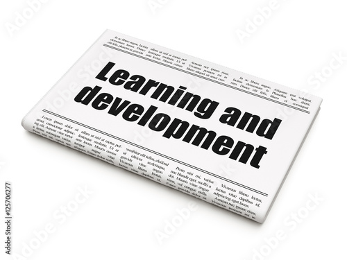 Education concept: newspaper headline Learning And Development