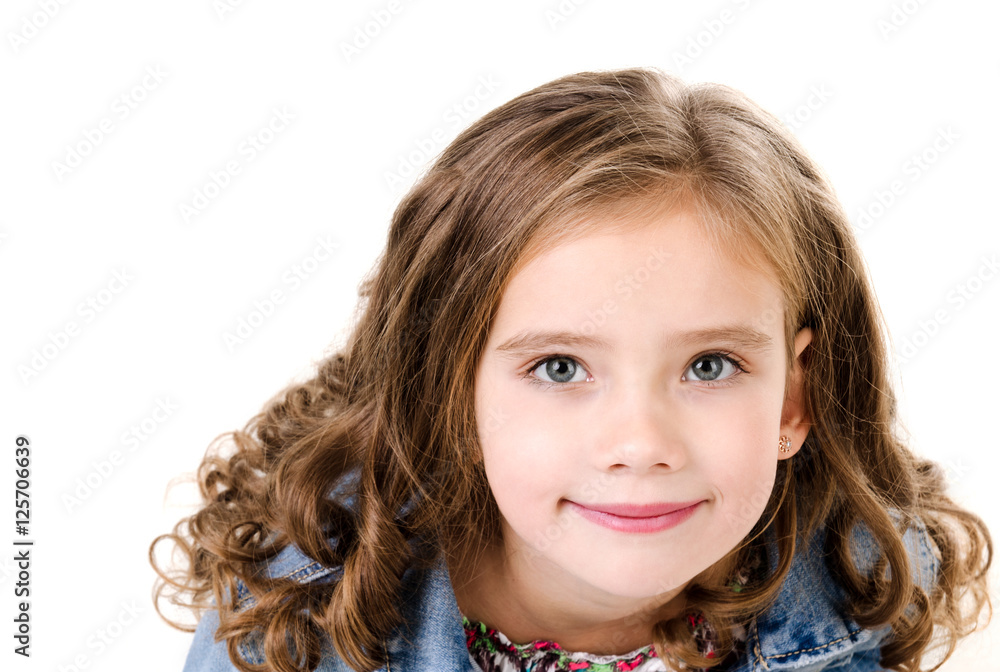 Portrait of adorable smiling little girl isolated Portrait of adorable smiling little girl isolated