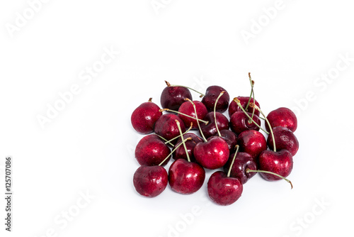 Sweet fresh cherry isolated on white background