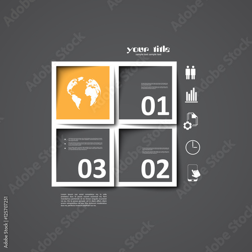3d square infographic template