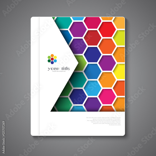 Brochure template design with hexagons