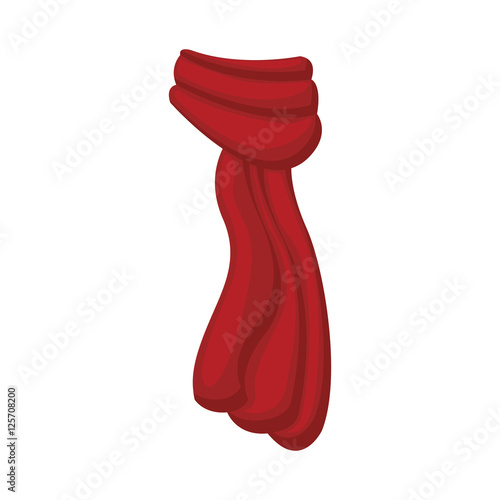 red scarf icon over white background. winter clothes design. vector illustration