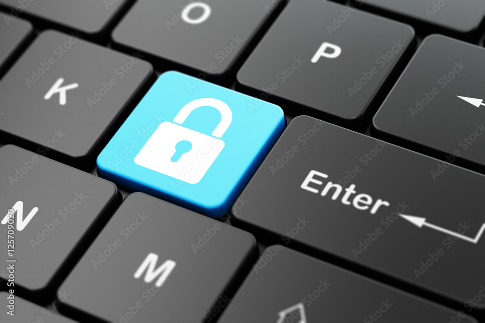 Data concept: Closed Padlock on computer keyboard background Data concept: Closed Padlock on computer keyboard background