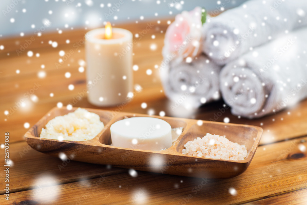 soap, himalayan salt and scrub in bowl soap, himalayan salt and scrub in bowl