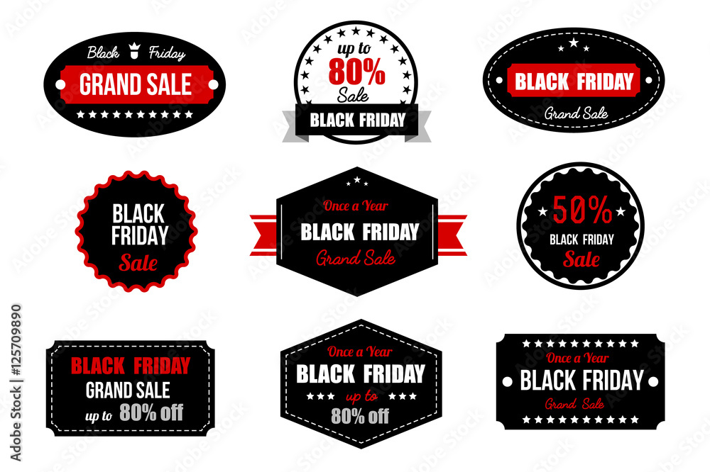 Black Friday Sale Banner. Promotional Discount Label. Vector icon