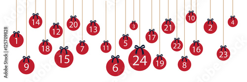 Adventskalender Banner aus Chrisbaumkugeln