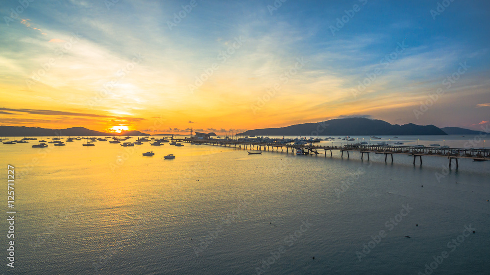 sunrise at Chalong pier