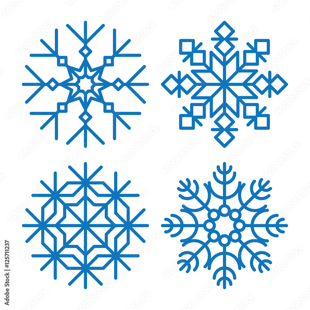 Various winter snowflakes vector set Various winter snowflakes vector set