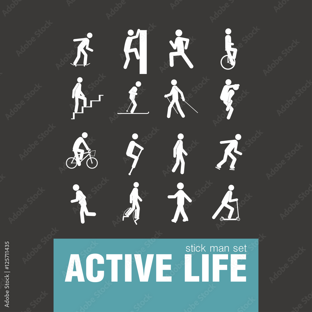 vehicle active stick man set vehicle active stick man set