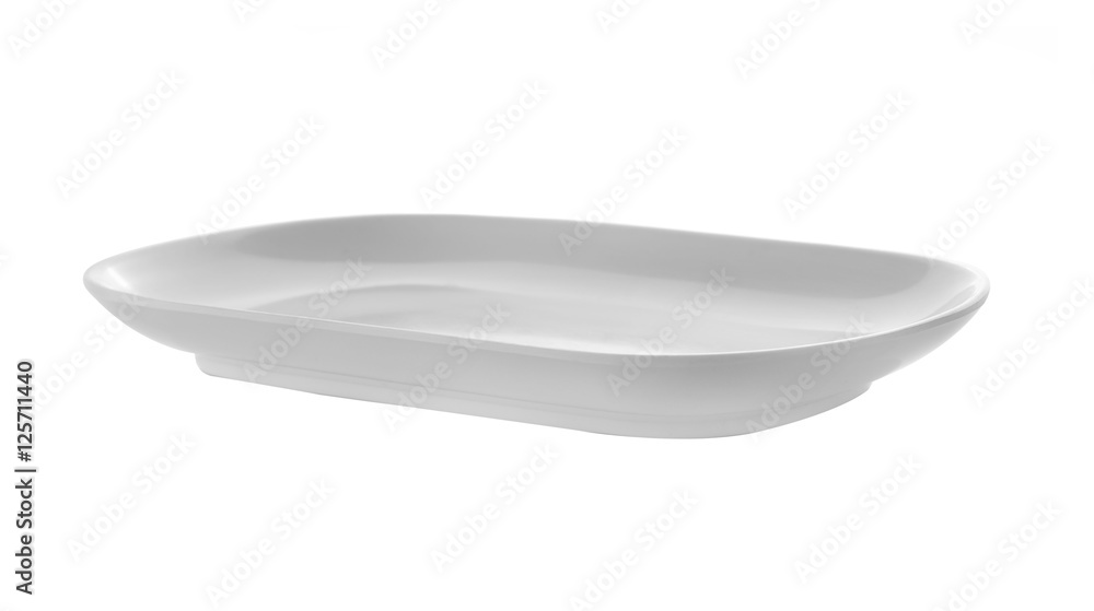 Empty white plate isolated on a white background Empty white plate isolated on a white background
