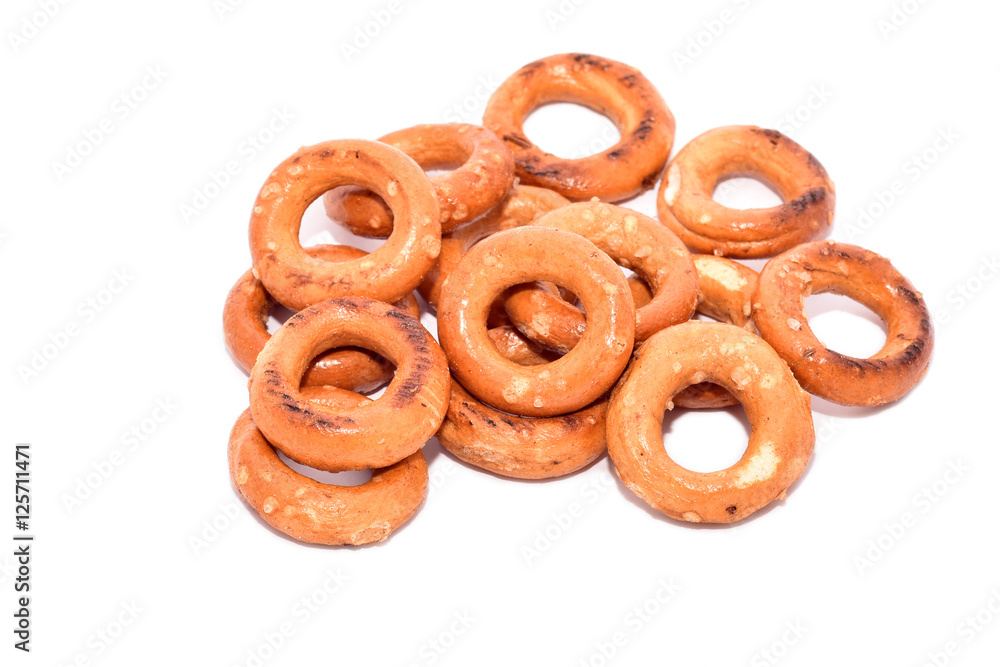 Round pretzels on white Round pretzels on white