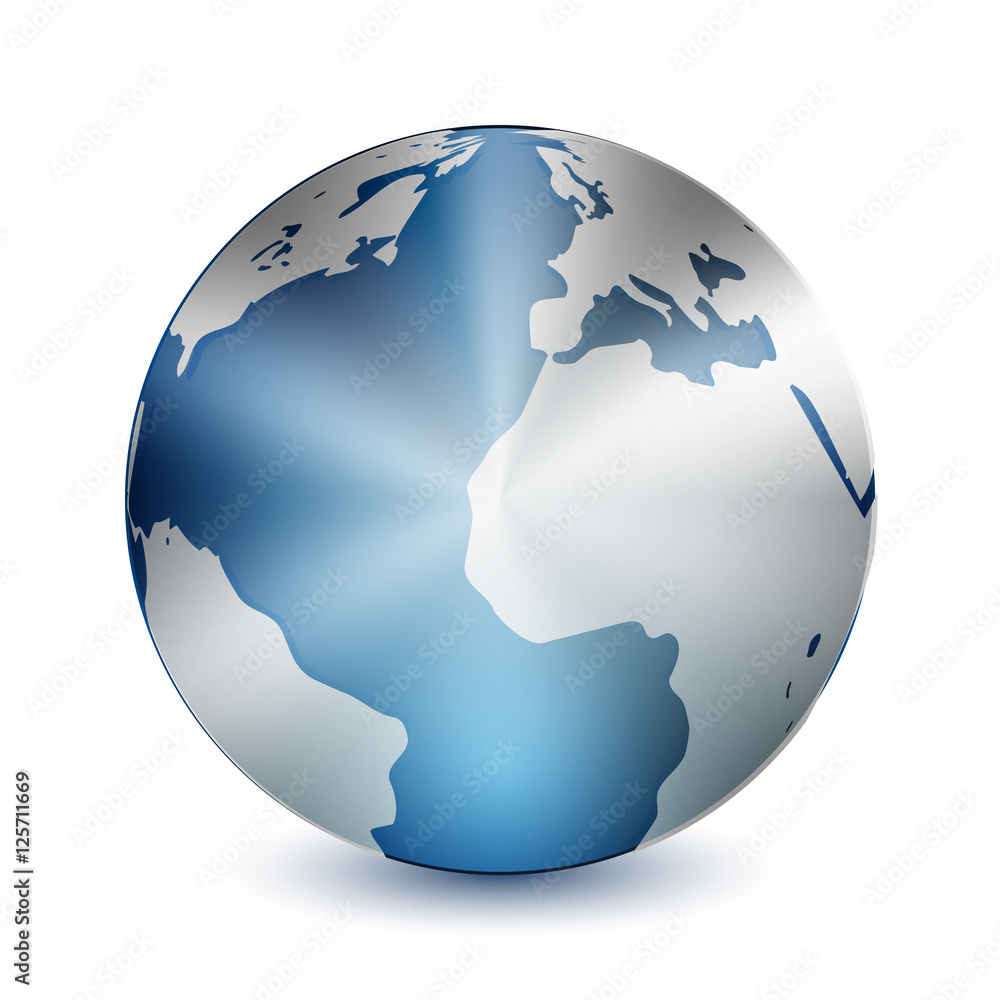 Naklejka premium Metal Globe Icon