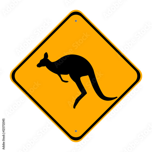 Road sign kangaroo