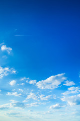 Blue sky background.