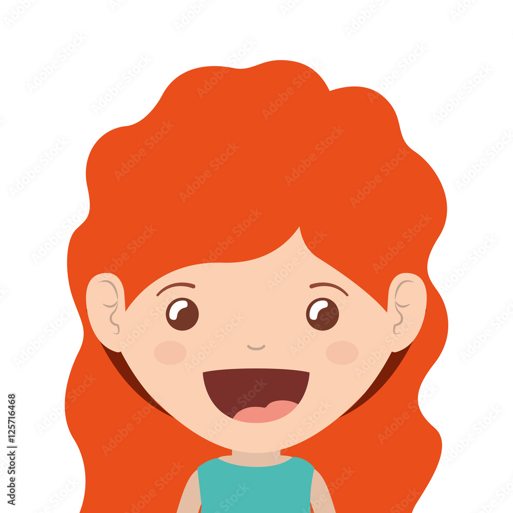cartoon girl smiling and wearing casual clothes. happy kid icon. colorful and isolated design. vector illustration
