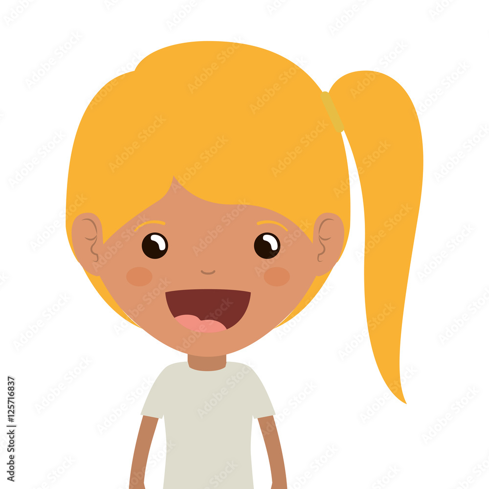 cartoon girl smiling and wearing casual clothes. happy kid icon. colorful and isolated design. vector illustration cartoon girl smiling and wearing casual clothes. happy kid icon. colorful and isolated design. vector illustration