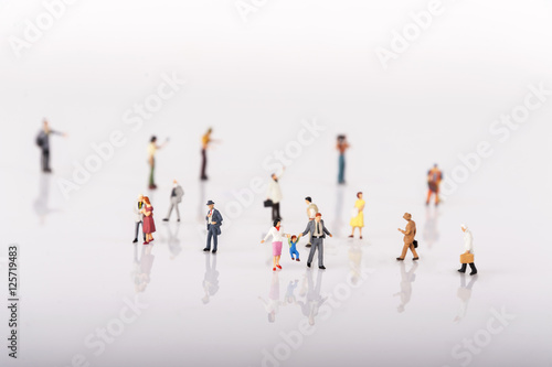 Crowd of people in miniature people Fototapet