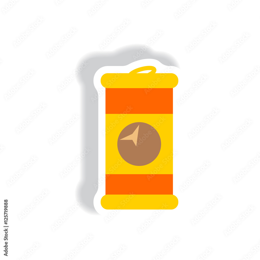 stylish icon in paper sticker style iron barrel stylish icon in paper sticker style iron barrel