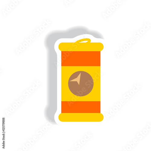 Wallpaper Mural stylish icon in paper sticker style iron barrel Torontodigital.ca
