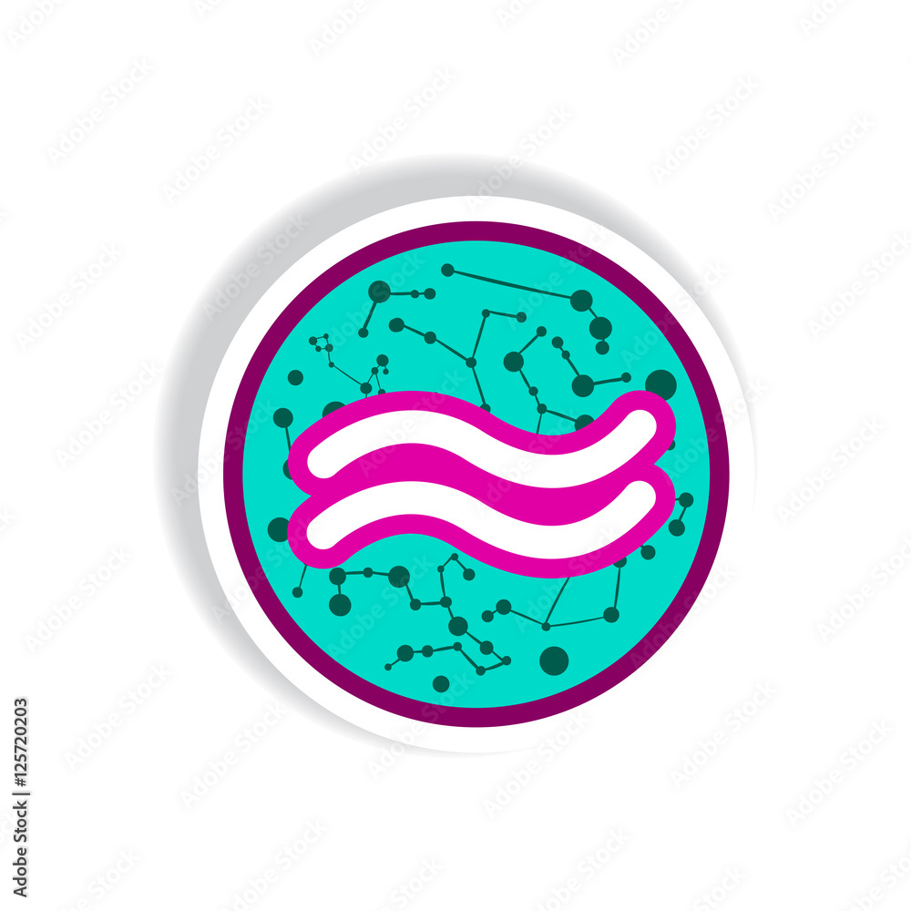 stylish icon in paper sticker style zodiac Aquarius stylish icon in paper sticker style zodiac Aquarius