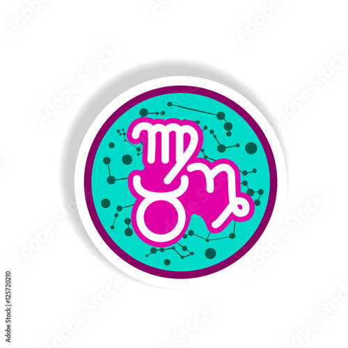 stylish icon in paper sticker style zodiacal earth element