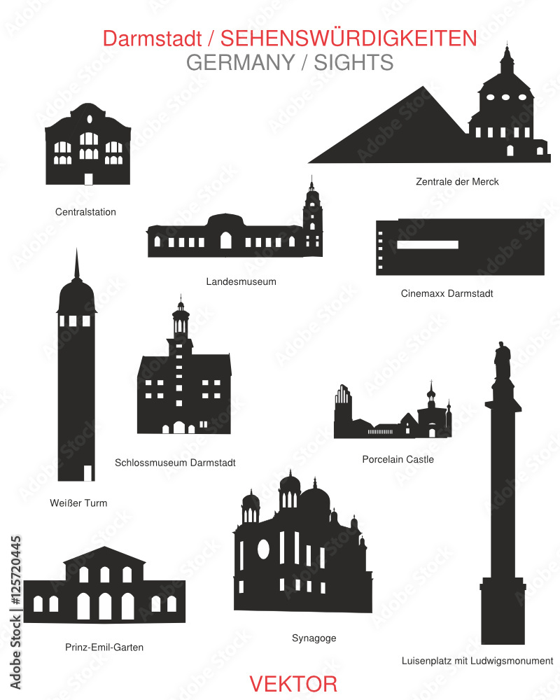 Fototapeta premium Sehenswürdigkeiten Darmstadt