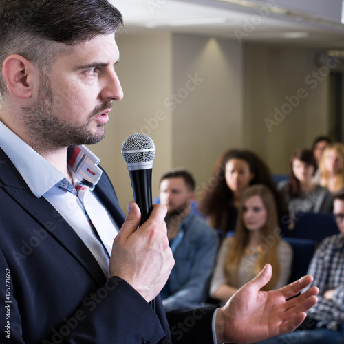 Teacher giving a lecture