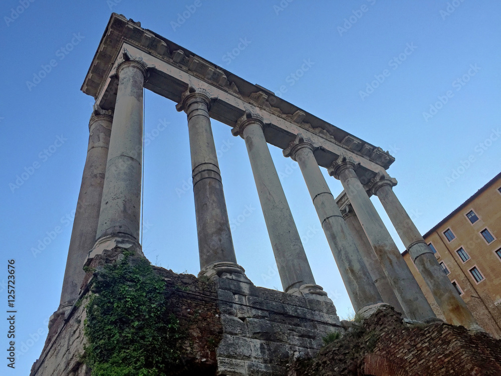 Fototapeta premium Roman Forum building remains with Doric columns