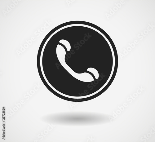 Black handset icon isolated on white background. Vector social media symbol. EPS 10