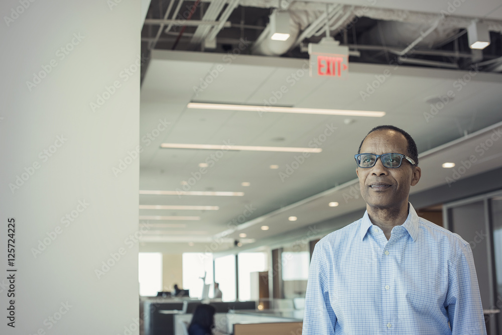 Afro American man in office, portrait Afro American man in office, portrait