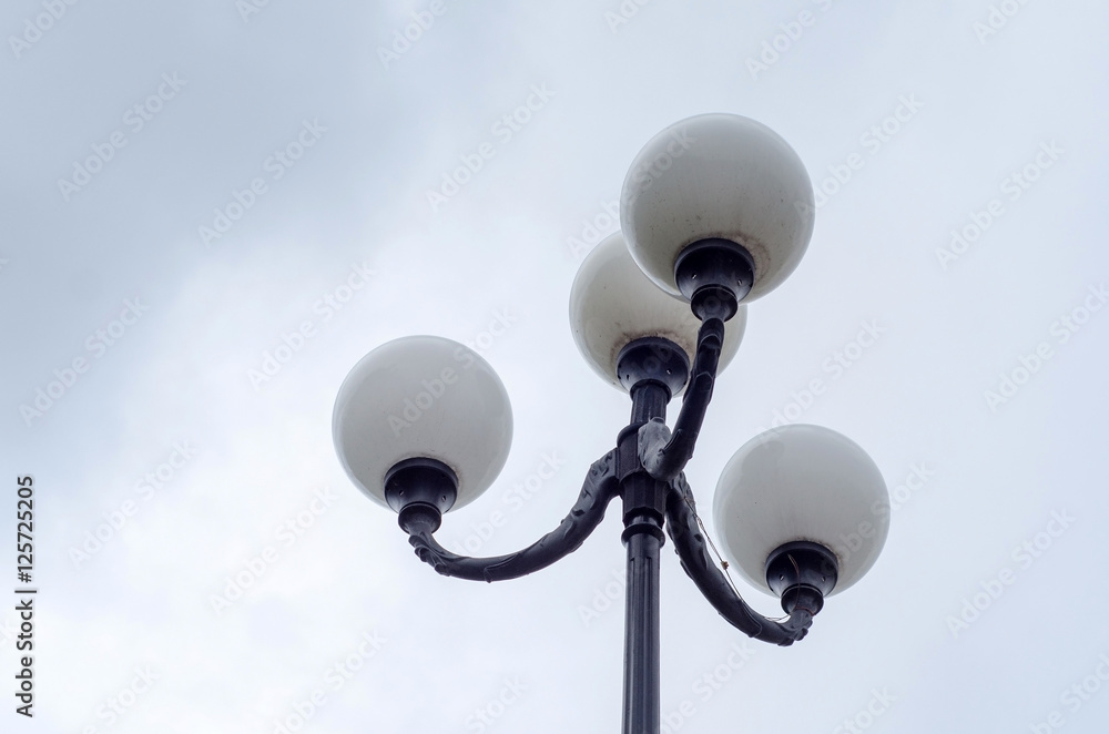 City lights on the columns