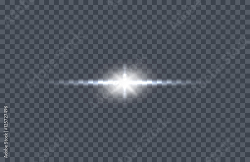 White Glowing Light Burst Vector Illustration