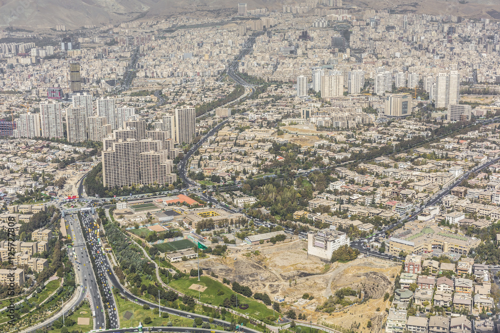 View from The Milad Tower in Tehran, Iran.