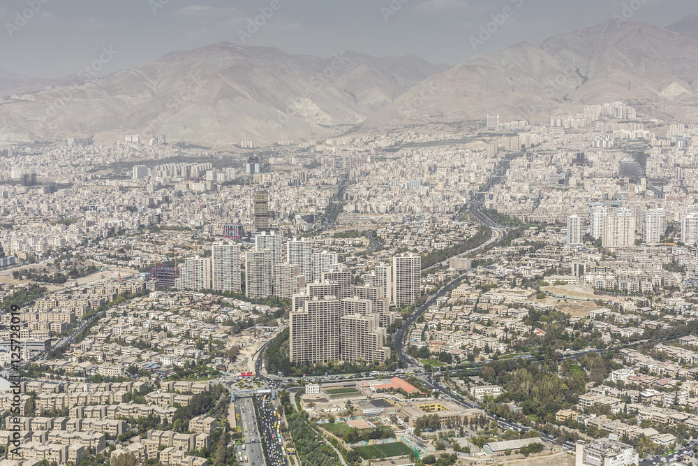 Obraz premium View from The Milad Tower in Tehran, Iran.