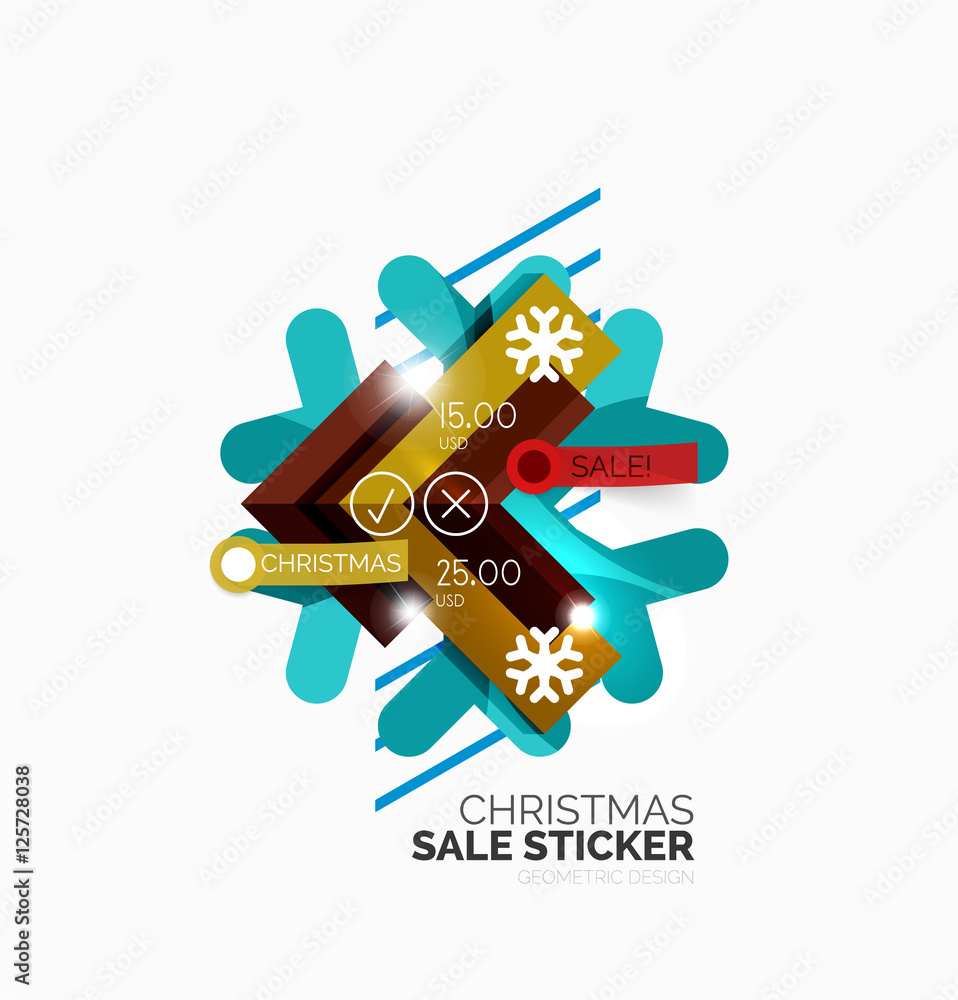 Vector Geometric Christmas Sale Stickers Vector Geometric Christmas Sale Stickers