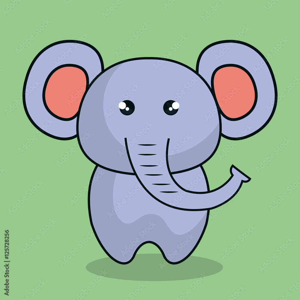 Fototapeta premium cute elephant stuffed icon vector illustration design